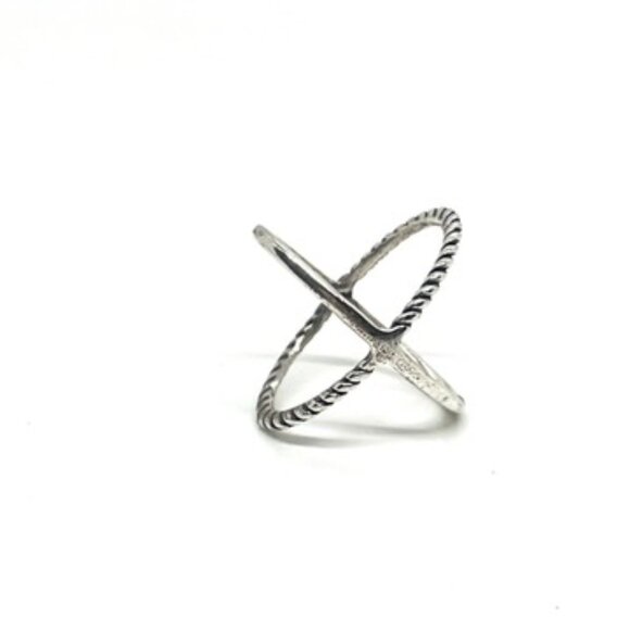 CAROLYN POLLACK RELIOS STERLING SILVER TWIST X RING SIZE 5.5 SIGNED 925 - Picture 4 of 16